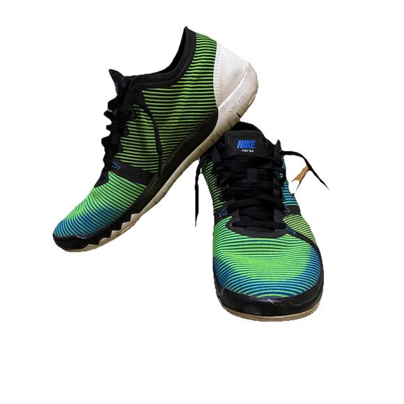 Nike Free Trainer 3.0 V4 Running Shoe Black Green White 749361-034 Men's Size 9 - Picture 8 of 10